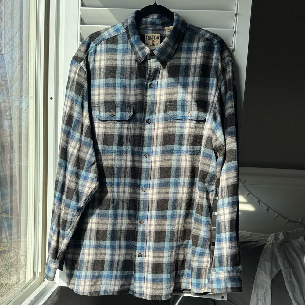 Red Head Brand Co. Blue and Black Plaid Casual Shirt